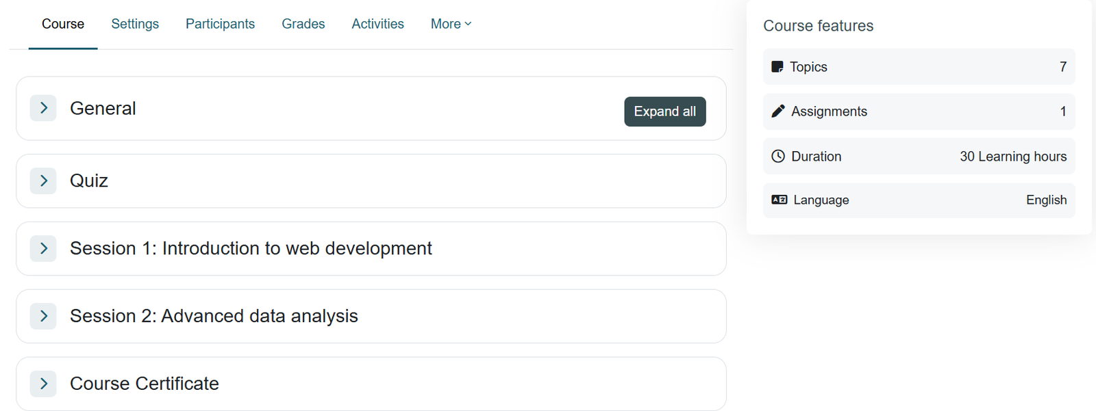 Course Features