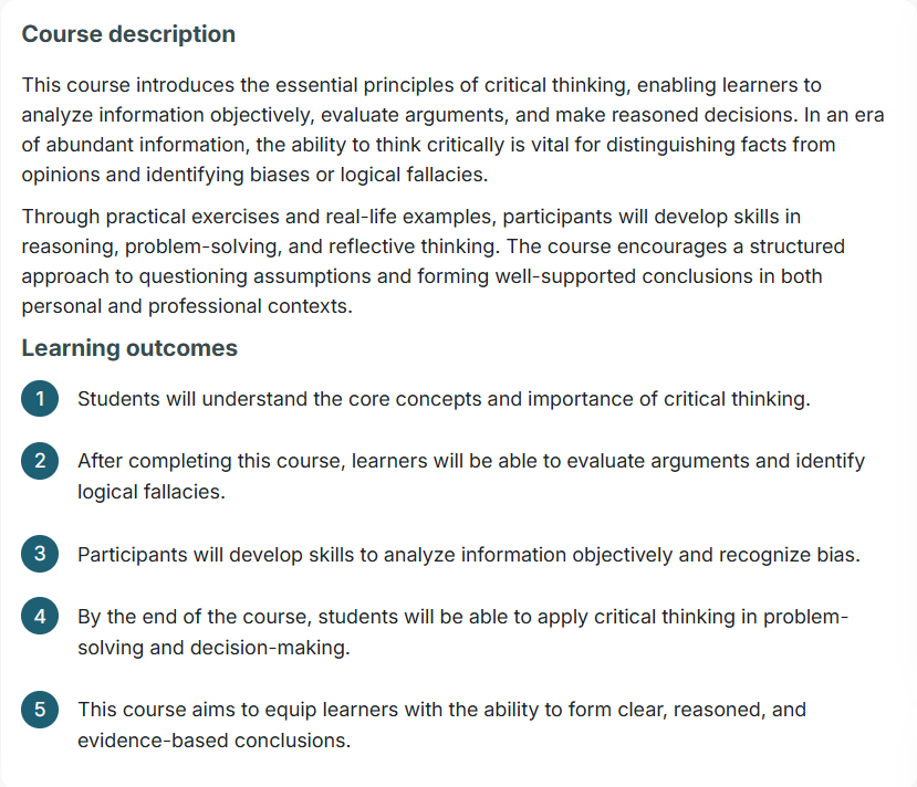 Course Description