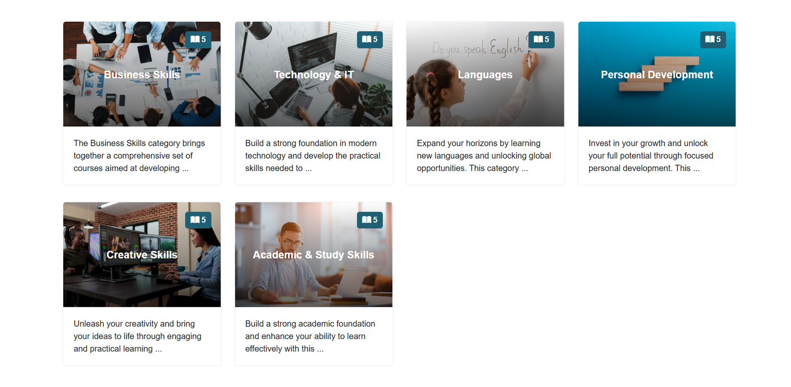 Categories Page