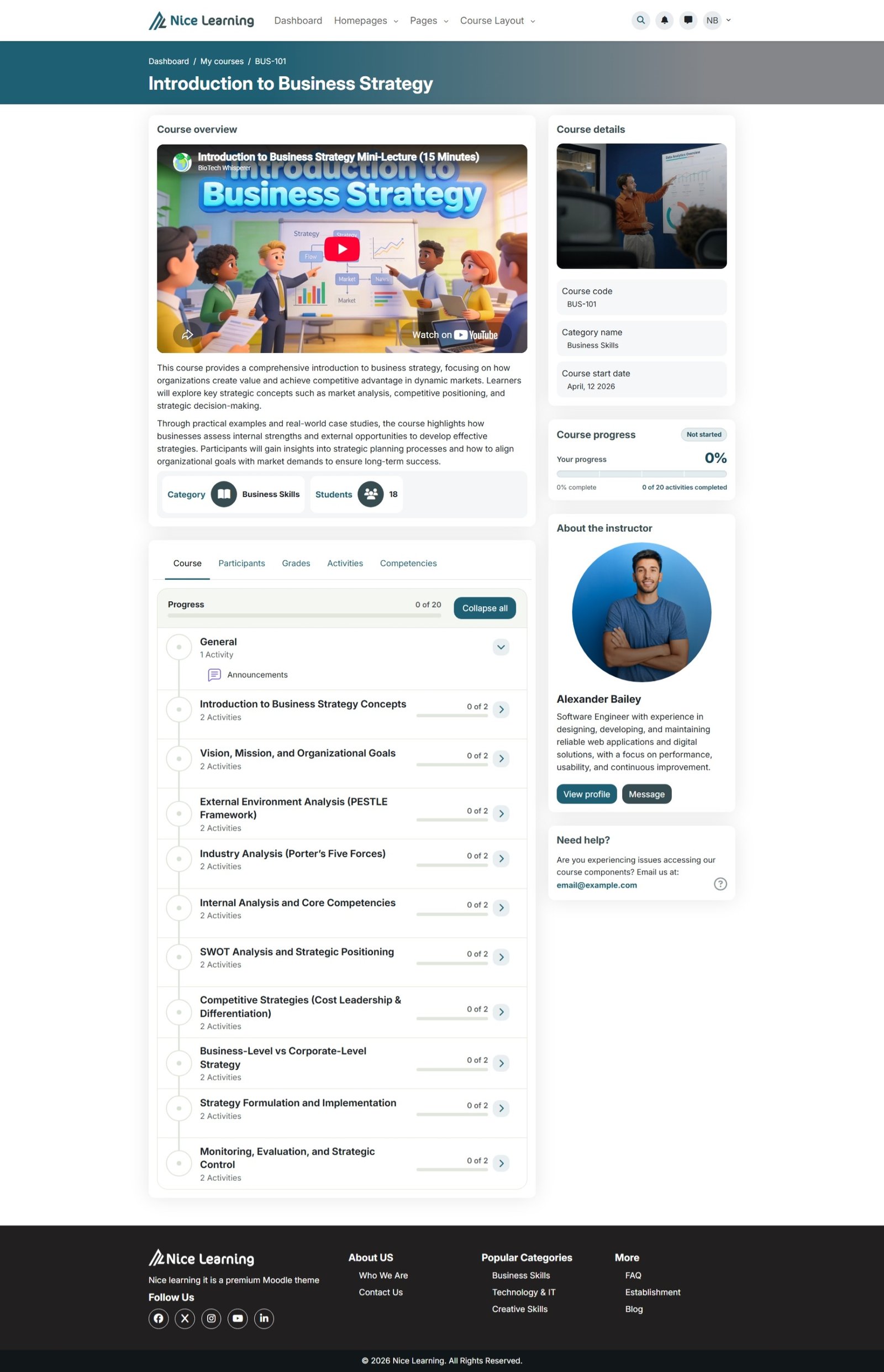 Course Page – Video