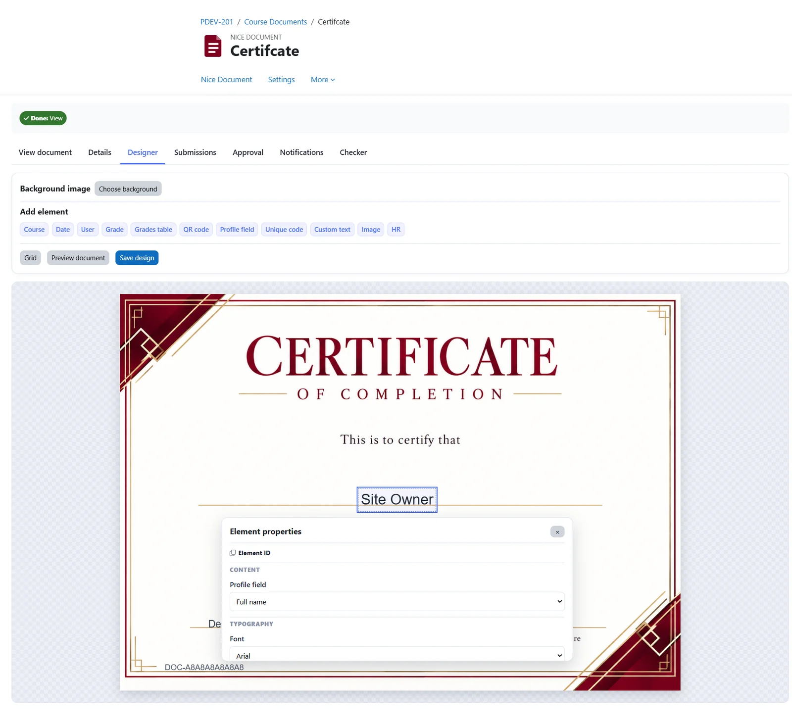 Designer Page