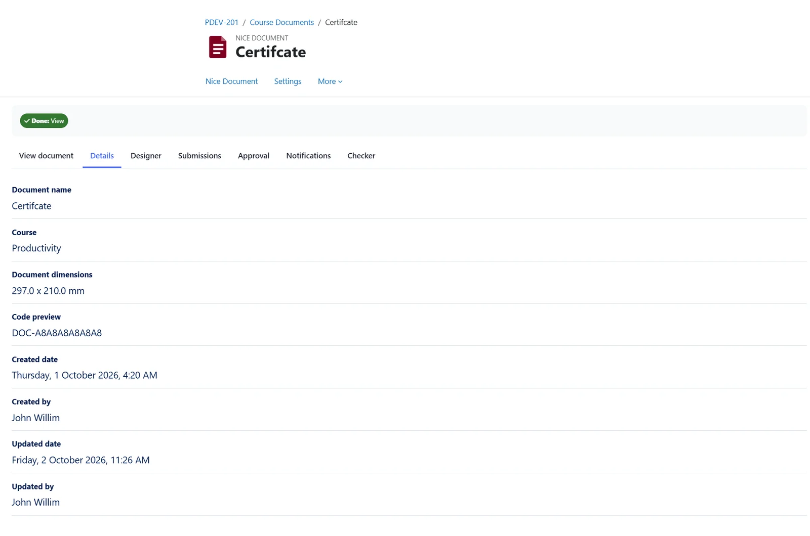 Details Page